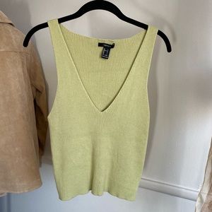 Green Ribbed Tank Top